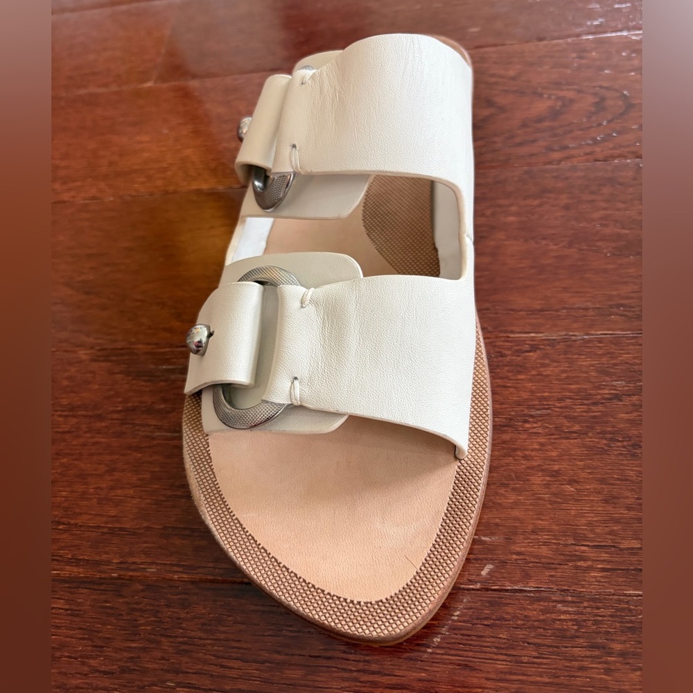 Rag & Bone Slide Avost Sandals Size 38.5 Antique White leather - Picture 11 of 16